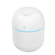 Mini umidificator portabil, flippy, 2 moduri, aromaterapie, silentios, lumina ambientala, incarcare usb, 220 ml, 8 x 8 x 10.3 cm, alb