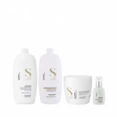 Pachet pentru stralucire si hidratare, Alfaparf, Diamond Illuminating, Shampoo 1000ml + Conditioner 1000ml + Mască 500ml + Ser 125ml