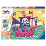 PUZZLE SI JOC BARCA PIRATILOR, 2x24 PIESE, Ravensburger