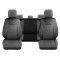 Set Huse Scaune Auto pentru Peugeot 1007 - DeluxeBoss Classico, pentru bancheta rabatabila fractionata, 11 piese, negru alb