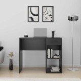 Cumpara ieftin Birou Modern Adore Concept cu Sertar și 2 Rafturi, Alb - Maro - Stejar - Antracit, 90x52x75 cm