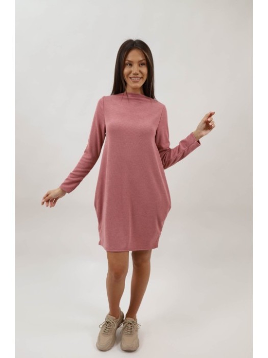 ROCHIE MIDI GOGOSAR MANECA LUNGA CU BUZUNARE AXINA TALIE UNICA Roz