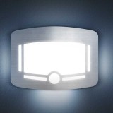 Lumina LED de veghe cu senzor de miscare si senzor de lumina 4x AA argintiu periat Phenom 20283-G