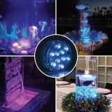 Lampa LED Submersibilă, RGB, 10 LED, Rezistentă la Apă, Multicolor, Telecomandă Inclusă, Oem