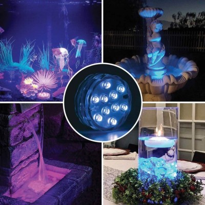 Lampa LED Submersibilă, RGB, 10 LED, Rezistentă la Apă, Multicolor, Telecomandă Inclusă foto