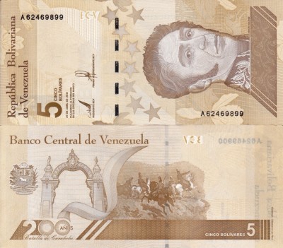 VENEZUELA 5 bolivares 2021 UNC!!! foto