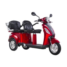 Triciclu electric ZT-18 TRILUX, motor 1000W, 60V 20Ah, model cu 2 persoane, viteza 25km/h, autonomie 60km, NU necesita permis de conducere - Roșu
