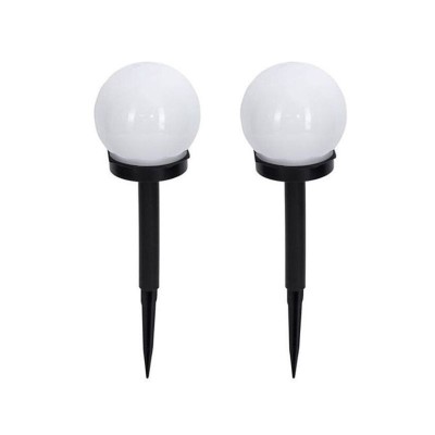 Set 2 Lampi Solare LED, Design Elegant de Glob, 10 cm Diametru, Iluminare Alba Calda, Rezistenta la Intemperii, eMazing pentru Gradina foto