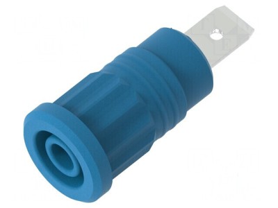 Conector banană 4mm soclu 36A 1kV albastră nichelat foto