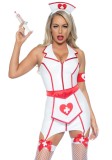 Costumatie Asistenta Vinyl ER Hottie Dress, Leg Avenue - Alb