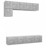 Cumpara ieftin Set de dulapuri TV, 5 piese, gri beton, lemn prelucrat