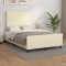 Cadru de pat fără saltea cremă 120x190 cm piele artificială