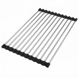 Suport rulabil pentru scurgerea vaselor pe chiuvetă REA P12298 Black