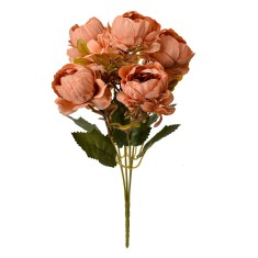 Buchet flori artificiale portocalii verzi 12x10x34 cm