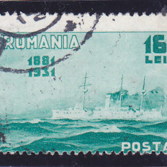 România, LP 90/1931, Semicentenarul marinei militare, eroare, val. 16 LEI
