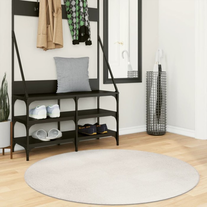 Covor &quot;IZA&quot; aspect scandinav, cu fire scurte, crem, &Oslash; 120 cm