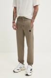 HUGO pantaloni de trening culoarea maro, neted, 50533695