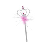 Bagheta printesa pentru copii, Argintie, Model Coronita, 34 cm, ATU-086868, Oem