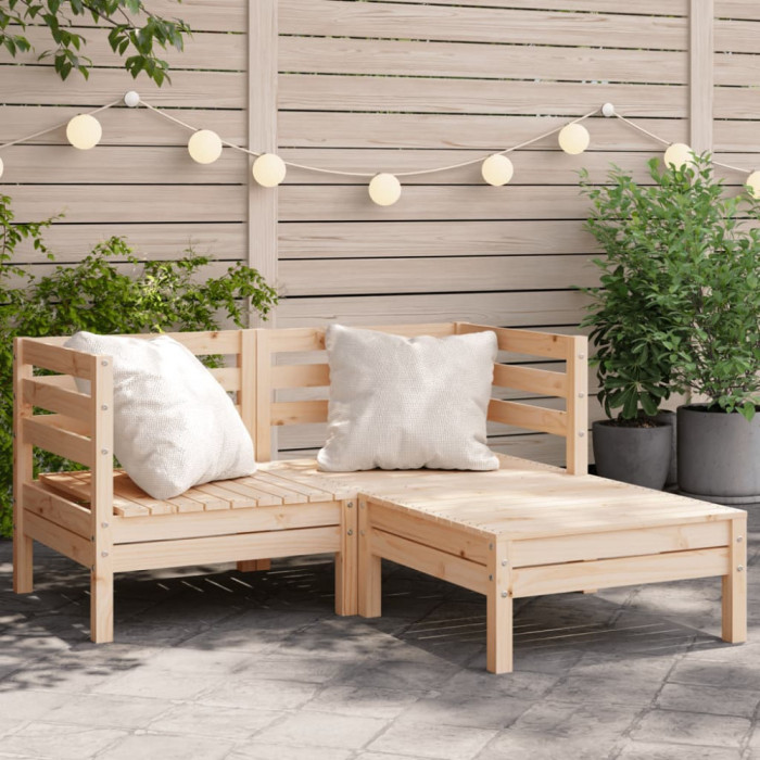Canapea de gradina cu 2 locuri/taburet, lemn masiv de pin GartenMobel Dekor