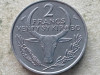 MADAGASCAR-2 FRANCS 1965, Africa, Fier