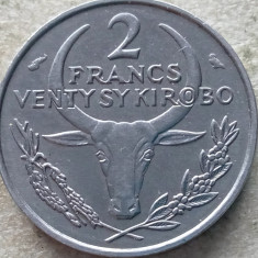 MADAGASCAR-2 FRANCS 1965