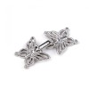 Inchizatoare metalica decorativa pentru confectii 20 x 40 mm Fluturi platinum, Crisalida