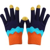 Manusi de Dama, Model Ondulat, Functie Touchscreen (ecran tactil), Material Acril Tricotat, Manseta Elastica, Interior Catifelat, Marime Universala, P