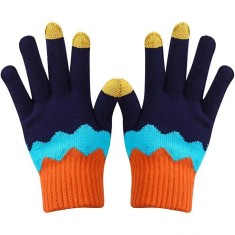 Manusi de Dama, Model Ondulat, Functie Touchscreen (ecran tactil), Material Acril Tricotat, Manseta Elastica, Interior Catifelat, Marime Universala, P