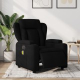 VidaXL Fotoliu electric de masaj rabatabil, negru, textil