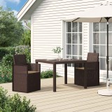 vidaXL Scaune de Dining pentru Grădină 2 pcs Maro și taupe PP 899991