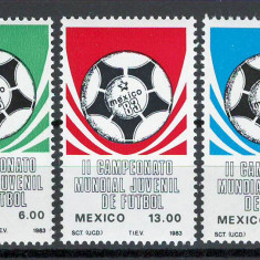 Mexic 1983 MNH - Campionat Mondial de fotbal pentru tineret, Mexic, nestampilat