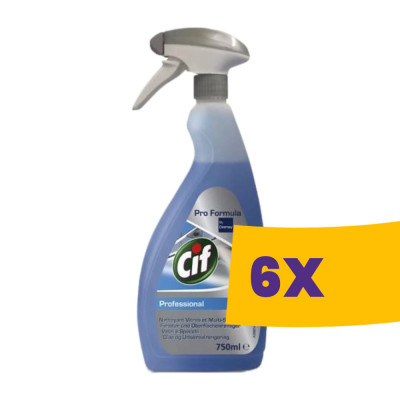 Cif Pro Formula Glass &amp;amp; Multi Surface Ablak- &amp;eacute;s fel&amp;uuml;lettiszt&amp;iacute;t&amp;oacute;szer 750ml (Karton - 6 db) foto