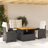 Cumpara ieftin Gossi set mobilier de gradina cu perne, 4 piese, negru, poliratan