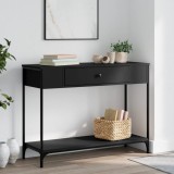 VidaXL Măsuță consolă, negru, 100x34,5x75 cm, lemn compozit