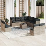 Gossi set canapele de gradina cu perne, 12piese gri deschis poliratan