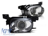Kit de proiectoare A Design cu lentila potrivit pentru Mercedes E-Class W211 2003-2006 crom, stanga + dreapta Performance AutoTuning