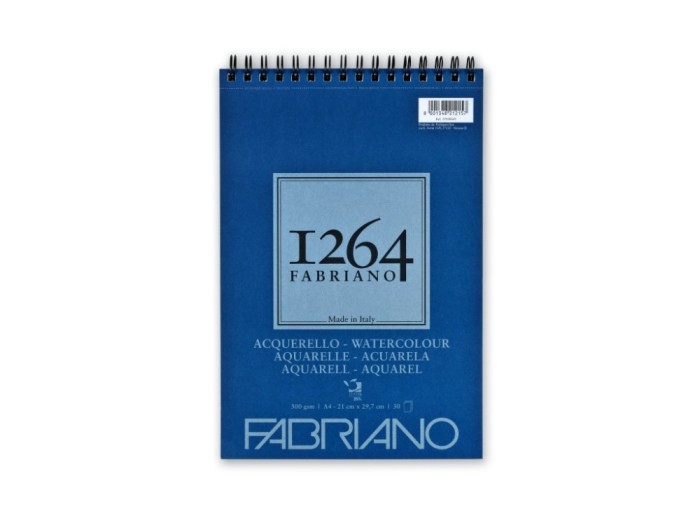 Bloc desen 1264 Watercolor, A4, 300gr, 30 file, cu spirala Fabriano