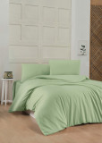 Lenjerie de pat pentru o persoana (DE), Light Green, Patik, Bumbac Ranforce