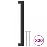 Cumpara ieftin Manere de dulap, 20 buc., negru, 224 mm, otel inoxidabil