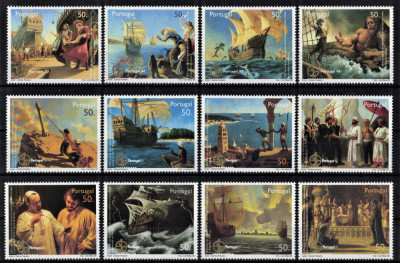 PORTUGALIA 1998 - Nave cu panze, expeditii in India/serie completa MNH foto