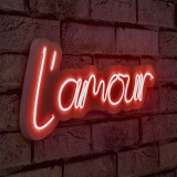 Cumpara ieftin Decoratiune luminoasa LED de perete L&#039;amour Rosu 41x18x2 cm