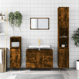 Dulap pentru baie, stejar fumuriu, 80x33x60 cm, lemn compozit, vidaXL