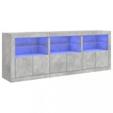 Cumpara ieftin Dulap cu lumini LED, gri beton, 181,5x37x67 cm