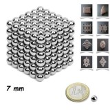 Bile magnetice Neocube 216, de &Oslash;7 mm, nichel, 216 piese