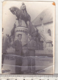 Bnk foto Cluj - Statuia lui Matei Corvin 1961, Alb-Negru, Romania de la 1950, Cladiri