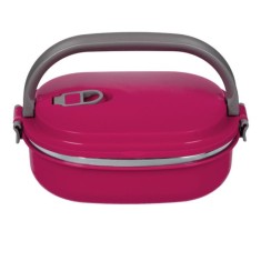 Caserola izotermica pentru alimente, cu maner, plastic, roz, 700ml, 20x15x8cm foto
