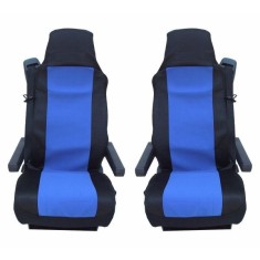 2 x Huse pentru Mercedes Actros Atego Axor Camioane Negru Albastru Textile
