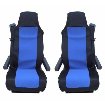 2 x Huse pentru Mercedes Actros Atego Axor Camioane Negru Albastru Textile foto