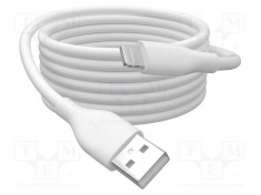 Cablu USB 2.0 DIGITUS alb 0,5m Apple Lightning la USB A nichelat