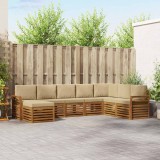 vidaXL Seturi de canapele 8 pcs Natural și Bej Lemn Solid de Acacia 3375293